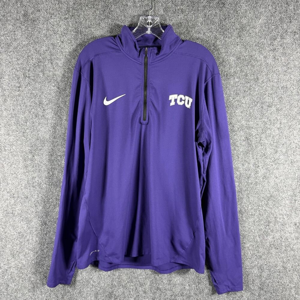 Nike TCU Horned Frogs Dri-FIT 1/4 Zip Pullover Mens L Purple 34424X-TF1 2017